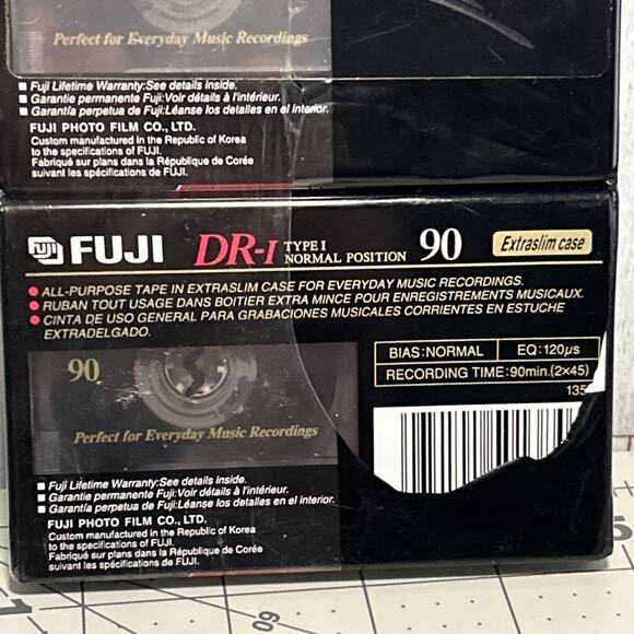 FUJI DR-I 90-min Normal Bias Blank Audio Cassette Tapes 2 Pack - Picture 4 of 4
